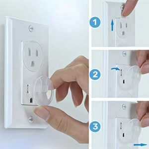 BABY PROOF ME 24 Pack Outlet Covers Baby Proofing, Provide Shock Prevention and Easy Installation, Safe and Secure Plastic Plug Covers for Power Sockets