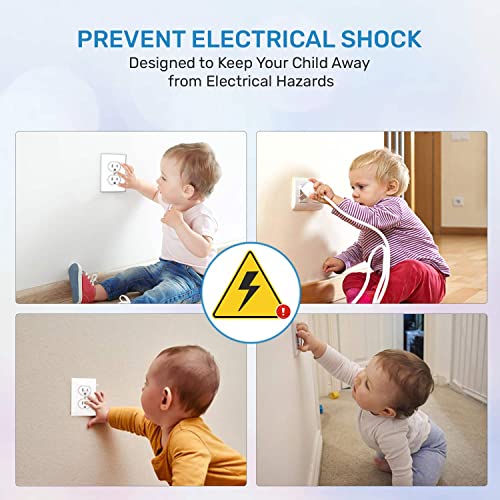 BABY PROOF ME 24 Pack Outlet Covers Baby Proofing, Provide Shock Prevention and Easy Installation, Safe and Secure Plastic Plug Covers for Power Sockets