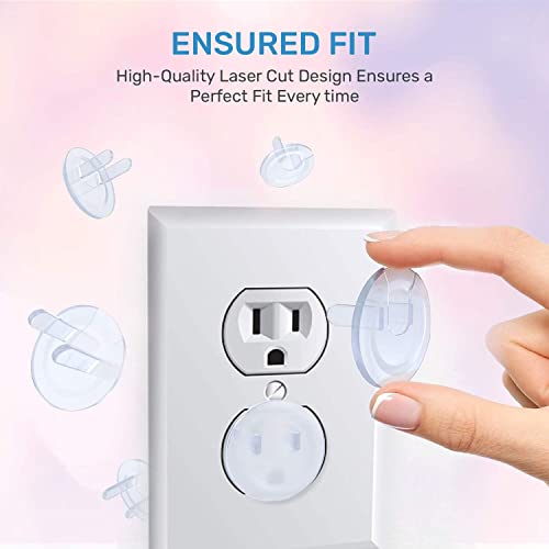 BABY PROOF ME 24 Pack Outlet Covers Baby Proofing, Provide Shock Prevention and Easy Installation, Safe and Secure Plastic Plug Covers for Power Sockets