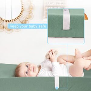 Babebay Changing Pad Cover, Ultra Soft Jersey Knit Cotton Diaper Change Table Pad Covers for Baby Girls and Boys, 2 Pack (Sage Green)