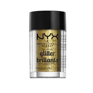nyx professional makeup face & body glitter, gold (pack of 2)
