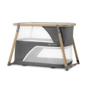 kinderkraft sofi portable travel crib for baby, convertible sleeping cot 4 in 1 with easy to pack playpen, comfortable bassinet mattress and an additional cradle function