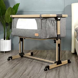 li'l pengyu baby crib incline portable bassinet bedside sleeper co sleeper with mattress pad and carry bag