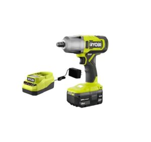 ryobi one+ 18v cordless 1/2 in. impact wrench kit with 4.0 ah battery and charger, (pcl265k1)