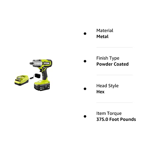 RYOBI ONE+ 18V Cordless 1/2 in. Impact Wrench Kit with 4.0 Ah Battery and Charger, (PCL265K1)