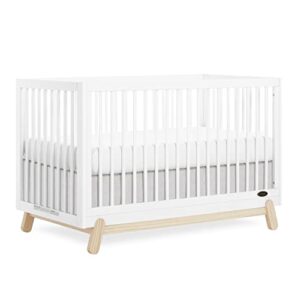 dream on me hygge 5-in-1 convertible crib in weathered vintage oak, jpma & greenguard gold certified, made of sustainable pinewood, easy to clean, safe wooden nursery furniture