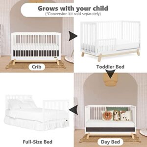 Dream On Me Hygge 5-in-1 Convertible Crib in Weathered Vintage Oak, JPMA & Greenguard Gold Certified, Made of Sustainable Pinewood, Easy to Clean, Safe Wooden Nursery Furniture