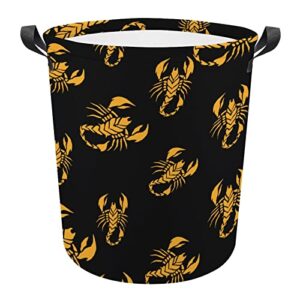 emperor scorpion foldable laundry basket waterproof hamper storage bin bag with handle 16.5"x 16.5"x 17"
