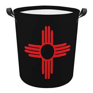 new mexico sun zia foldable laundry basket waterproof hamper storage bin bag with handle 16.5"x 16.5"x 17"