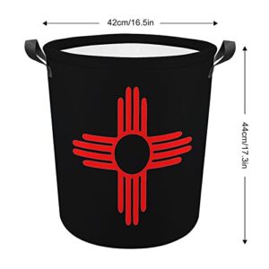 New Mexico Sun Zia Foldable Laundry Basket Waterproof Hamper Storage Bin Bag with Handle 16.5"x 16.5"x 17"