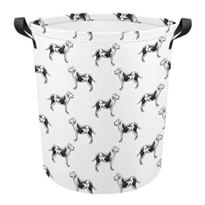 american bulldogs foldable laundry basket waterproof hamper storage bin bag with handle 16.5"x 16.5"x 17"