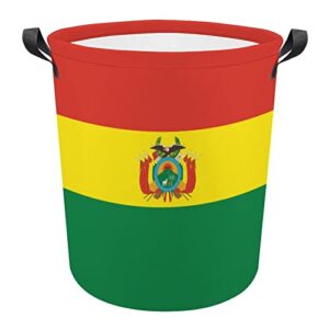 bolivia flag foldable laundry basket waterproof hamper storage bin bag with handle 16.5"x 16.5"x 17"