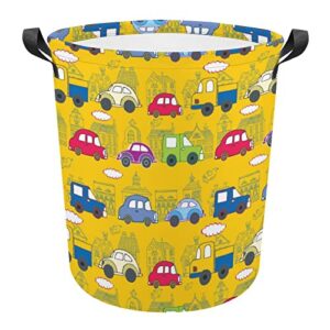 colorful car foldable laundry basket waterproof hamper storage bin bag with handle 16.5"x 16.5"x 17"