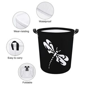 Tribal Dragonfly Foldable Laundry Basket Waterproof Hamper Storage Bin Bag with Handle 16.5"x 16.5"x 17"