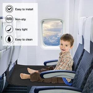 Blziqmsc Toddler Airplane Bed, Kids Airplane Bed, Airplane Footrest, Toddler Travel Bed, Kids Airplane Travel Essentials, Lightweight & Foldable - Airplane Seat Extender for Kids(Black)