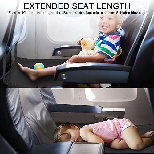 Blziqmsc Toddler Airplane Bed, Kids Airplane Bed, Airplane Footrest, Toddler Travel Bed, Kids Airplane Travel Essentials, Lightweight & Foldable - Airplane Seat Extender for Kids(Black)