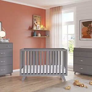 Child Craft SOHO 3 Piece Nursery Furniture Set, 4-in-1 Convertible Crib, 4 Drawer Chest and 3 Drawer Changing Table Dresser (Cool Gray)