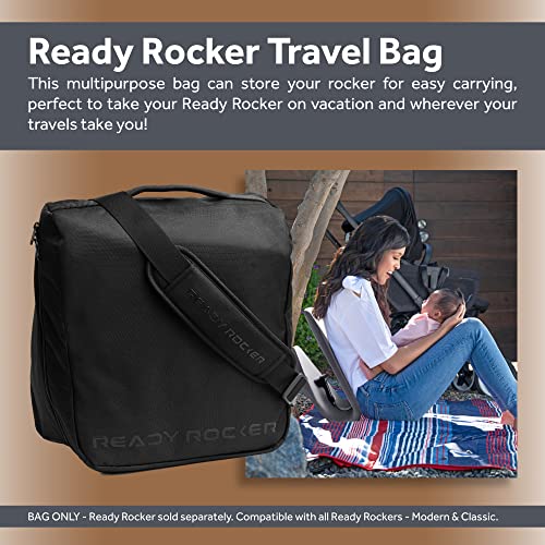 Ready Rocker Travel Bag for The Portable Baby Rocking Chair - Comfort Shoulder Strap, Extra Zipper Storage Compartment, Travel Essential for Moms and Dads, Premium Black Polyester