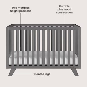 Child Craft SOHO 3 Piece Nursery Furniture Set, 4-in-1 Convertible Crib, 4 Drawer Chest and 3 Drawer Changing Table Dresser (Cool Gray)