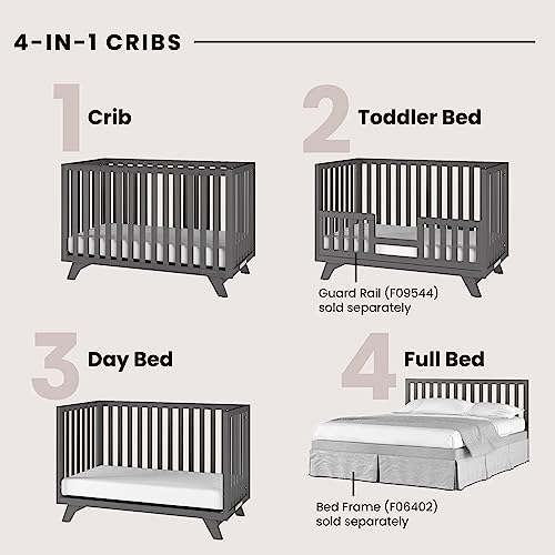 Child Craft SOHO 3 Piece Nursery Furniture Set, 4-in-1 Convertible Crib, 4 Drawer Chest and 3 Drawer Changing Table Dresser (Cool Gray)