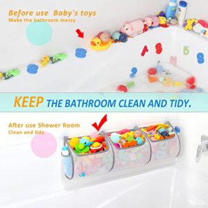 Ligereza Bathtub Toy Holder，Prevent Spots，Bath Toy Storage Bath Toys for Kids Ages 4-8 30“x8.7”Mesh Bath Toy Holder，let Baby Bath Toys Quick Drying…