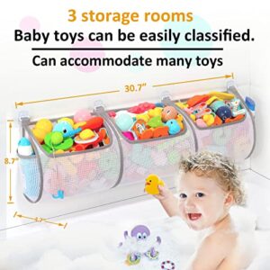 Ligereza Bathtub Toy Holder，Prevent Spots，Bath Toy Storage Bath Toys for Kids Ages 4-8 30“x8.7”Mesh Bath Toy Holder，let Baby Bath Toys Quick Drying…