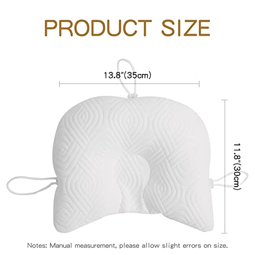 Reidio Newborn Pillow Adjustable Baby Head Pillow Soft and Breathable Baby Pillows for Sleeping Ergonomic Design Washable (3#White)