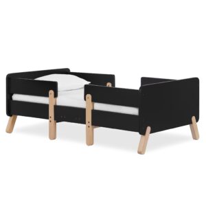 Dream On Me JPMA & Greenguard Gold Certified Osko Convertible Toddler Bed Made with Sustainable New Zealand Pinewood in Black, Non-Toxic Finish