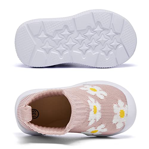 MORENDL Baby Socks Shoes Infants Slipper Non-Slip First Walking Shoes Trainers for Toddler Boys Girls T#Beige/Flower-9-12Months