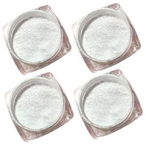 4 boxes white aurora nail powder, holographic pearlescent glitters