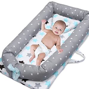 baby lounger cover baby nest cover 100% cotton breathable sleeping bed cover for newborn nest co sleeping bed machine washable (star)