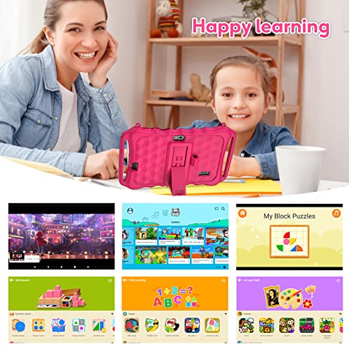 Kids Tablet, 7 inch Tablet for Kids 3GB RAM 32GB ROM, Android 12.0 Toddler Tablet with Dual Camera, WiFi, Bluetooth, Parental Control, Shockproof Case, YouTube, Netflix, Children Tablet for Toddlers