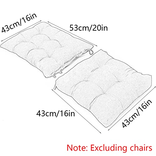 HERMJ Rocking Chair Cushion Set,Solid Color Double-Sided Seat Pads 2 Piece Set Upper &Lower with Ties for Outdoor Indoor Home 21"x17"/17"x17" Without Chair