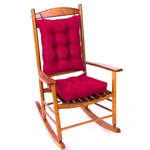 hermj rocking chair cushion with ties,with ties upholstered for outdoor lounge chairs,swings,benches relaxation,17"x17" and seat back 21"x17",without chair