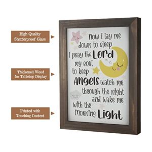 Baptism Gifts for Girl Boy - Baby Baptism Gifts for Girl Boy, Baby Christening Gifts for Girls and Boy, Nursery Decor Light Frame, Decorative Signs Plaques - Now I Lay Me Down to Sleep