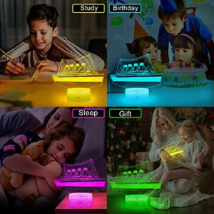 YAOMYLT Titanic Night Light for Kids Led Lights for Bedroom with Remote & Touch Control 16 Colors Changing Bedside Decor Ship Model Lamp as Girls& Boys Gifts Ideas