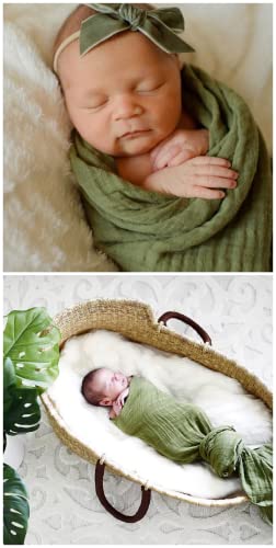 Little Jump Bamboo Muslin Swaddle Blankets - 2 Pack Jungle & Green - Softest Baby Receiving Blankets for Boys and Girls (Jungle & Green)