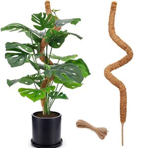 48 inch bendable moss pole for plants monstera, tall moss poles for climbing plants indoor, large moss pole support, garden trellis plant stick stakes for potted plants, pothos