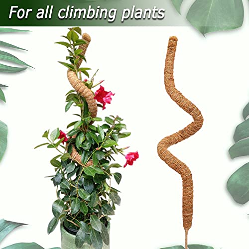 48 Inch Bendable Moss Pole for Plants Monstera, Tall Moss Poles for Climbing Plants Indoor, Large Moss Pole Support, Garden Trellis Plant Stick Stakes for Potted Plants, Pothos