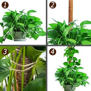 48 Inch Bendable Moss Pole for Plants Monstera, Tall Moss Poles for Climbing Plants Indoor, Large Moss Pole Support, Garden Trellis Plant Stick Stakes for Potted Plants, Pothos