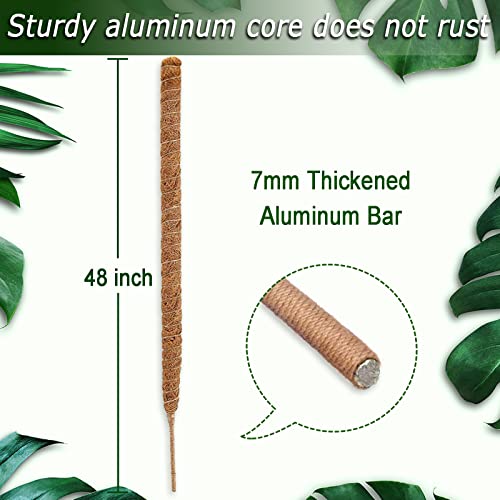 48 Inch Bendable Moss Pole for Plants Monstera, Tall Moss Poles for Climbing Plants Indoor, Large Moss Pole Support, Garden Trellis Plant Stick Stakes for Potted Plants, Pothos