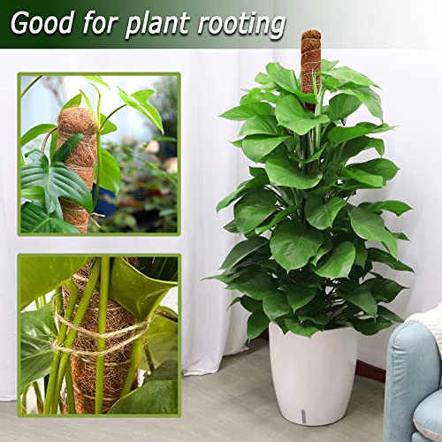 48 Inch Bendable Moss Pole for Plants Monstera, Tall Moss Poles for Climbing Plants Indoor, Large Moss Pole Support, Garden Trellis Plant Stick Stakes for Potted Plants, Pothos
