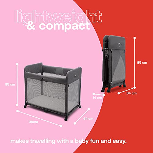 Bugaboo Stardust Playard - Portable Indoor and Outdoor - Foldable On The Go Play Yard - 1 Second Unfold - Grey Melange