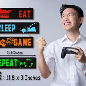 Chuniff 4 Pieces Gamer Room Décor, Gaming Décor for Boys Room, Video Game Room Wall Decoration for Boys, 11.8 * 3 inches