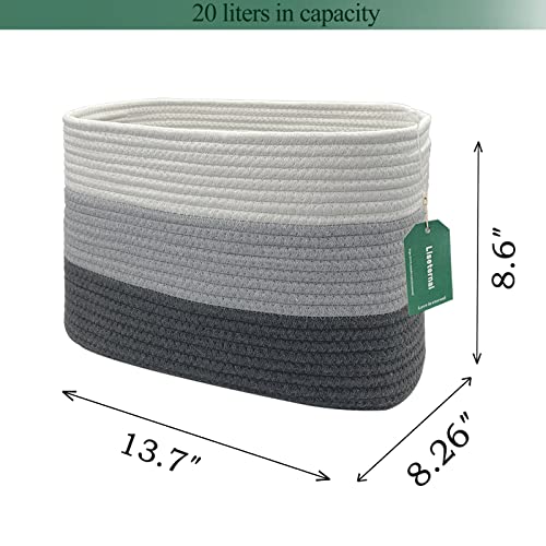 Liseternal Cotton Rope Woven Basket - Versatile Storage Solution for Home Organization - 20L Capacity