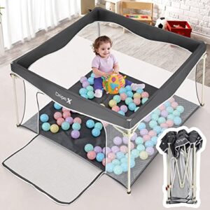 foldable playpen, dripex baby playpen with mat, collapsible baby playpen, playpen for babies and toddlers, 43" x 43" baby play yard for indoor&outdoor