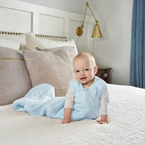 Sound Asleep Sack 97% Bamboo Rayon 3% Spandex Baby Sleep Sack | 1.0 Tog | Wearable Blanket with J-Shaped Double Zipper (Sky Blue, 6-18 Months)