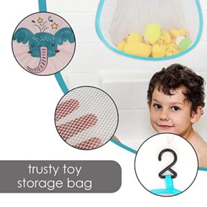 DODAMOUR 2 Packs Mesh Bath Toy Organizer, Toy Storage Pockets for Baby with Hooks, Bathroom Toy Holder Caddy Bag