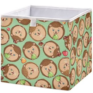 visesunny closet baskets hedgehog with apple storage bins fabric baskets for organizing shelves foldable storage cube bins for clothes, toys, baby toiletry, office supply