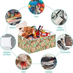 visesunny Closet Baskets Hedgehog with Apple Storage Bins Fabric Baskets for Organizing Shelves Foldable Storage Cube Bins for Clothes, Toys, Baby Toiletry, Office Supply